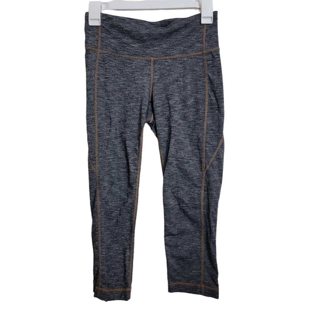 Athleta Heathered Gray Space Dye Crop Legging S